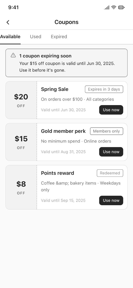 Membership center · Coupons · AI-generated wireframe prototype in popop-draw